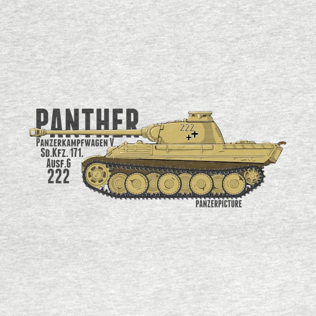 Panther Ausf.G 222 T-Shirt by Panzerpicture